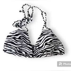 Time and Tru Zebra Bikini Swim Top